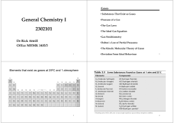 General Chemistry I 2302101 Dr Rick Attrill Office MHMK 1405/5