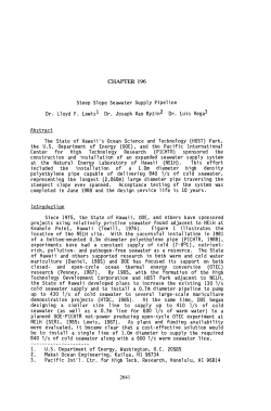 CHAPTER 196 Steep Slope Seawater Supply Pipeline Dr. Lloyd F