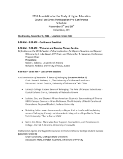 CEP Pre-Conference - Association for the Study of Higher Education