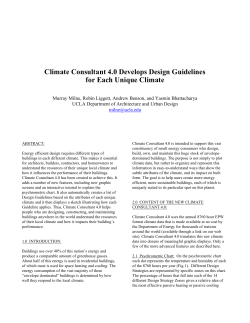 Climate Consultant 4.0 Develops Design Guidelines for Each