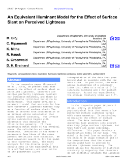 An Equivalent Illuminant Model for the Effect of Surface Slant on