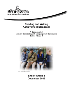 Reading and Writing Achievement Standards