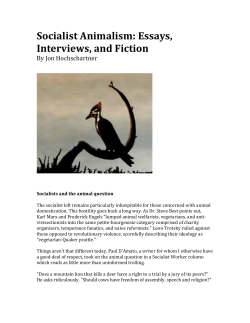 Socialist Animalism: Essays, Interviews, and Fiction