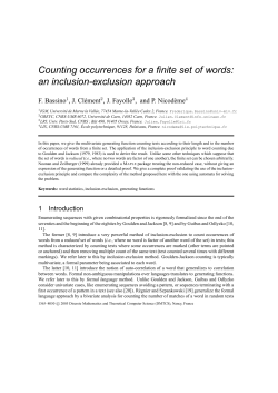 Counting occurrences for a finite set of words: an inclusion