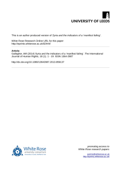 Syria and the indicators of a `manifest failing`