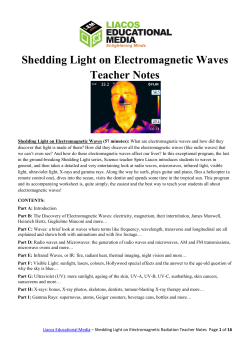 Shedding Light on Electromagnetic Waves Teacher Notes