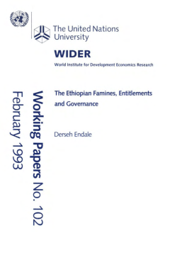 The Ethiopian Famines, Entitlements and Governance - unu