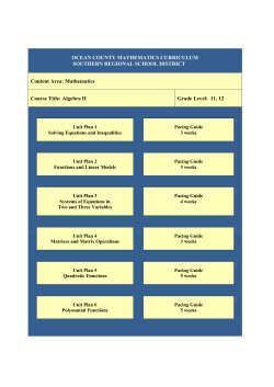 Algebra II - Southern Regional School District