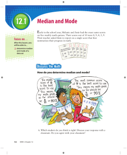 Median and Mode - Raymond Junior High School