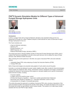 PSS&reg;E Dynamic Simulation Models for Different Types of Advanced