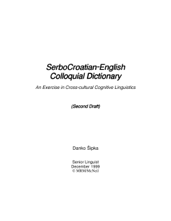 SerboCroatian-English Colloquial Dictionary