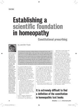 Establishing a scientific foundation in homeopathy