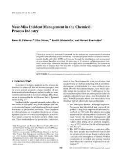 Near-Miss Incident Management in the Chemical Process Industry