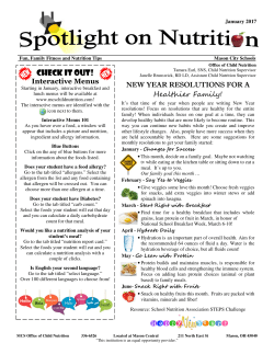 Check it out! - School Nutrition and Fitness