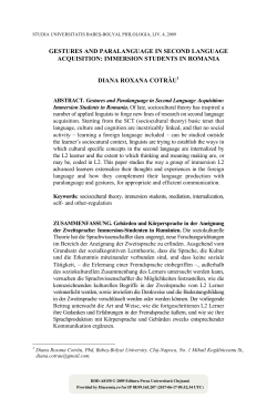 Gestures and Paralanguage in Second Language