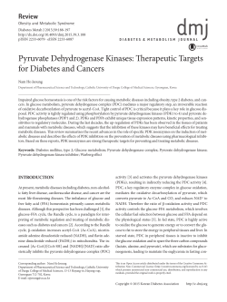 Pyruvate Dehydrogenase Kinases