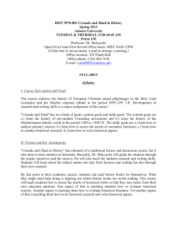 HIST 5970-001 Crusade and Jihad in History