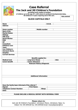 Referral Form - Jack and Jill Children`s Foundation