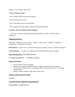 Biology - The scientific study of life. &bull; What do biologists study