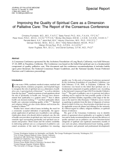 Improving the Quality of Spiritual Care as a