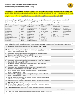 2016 &ndash; 2017 National Colony Loss and Management Survey Preview