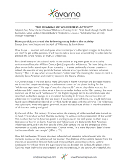 Meaning of Wilderness Activity