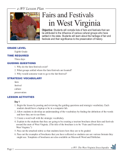 e-WV Lesson Plan Fairs and Festivals in West Virginia