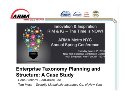 Enterprise Taxonomy Planning and Structure: A Case Study