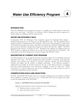 Water Use Efficiency Program