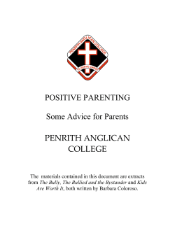 POSITIVE PARENTING Some Advice for Parents
