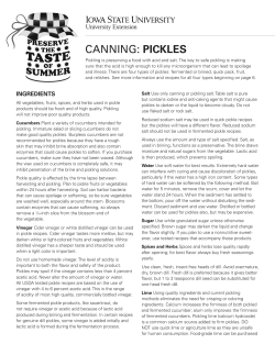 canning: pickles - Iowa State University Extension and Outreach