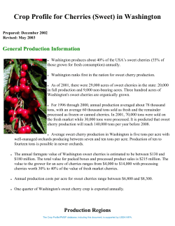 Crop Profile for Cherries (Sweet) in Washington