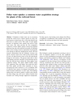 Foliar water uptake: a common water acquisition strategy for plants