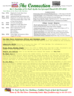 Newsletter July 16, 2013