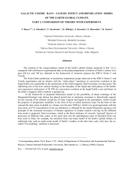 galactic cosmic rays &ndash; clouds effect and