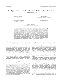 Do Psychosocial and Study Skill Factors Predict College Outcomes