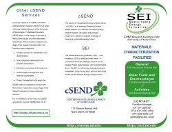 Other cSEND Services SEI cSEND - ND Energy