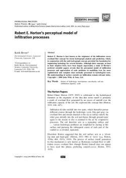 Robert E. Horton`s perceptual model of infiltration processes