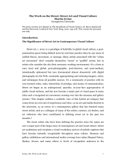 The Work on the Street: Street Art and Visual Culture Martin Irvine