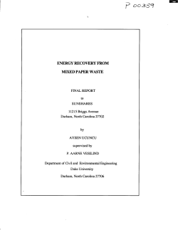 Energy Recovery from Mixed Waste Paper