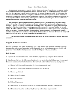 Copper &ndash; Silver Nitrate Reaction