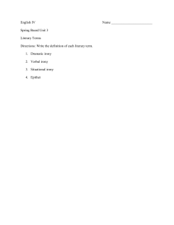 English IV Name Spring Board Unit 3 Literary Terms Directions