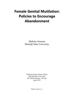 Female Genital Mutilation: Policies to Encourage Abandonment