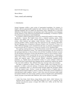 Tense, mood, and centering1