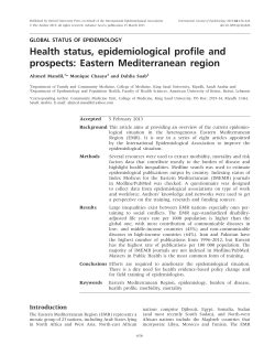 Health status, epidemiological profile and