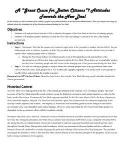 Attitudes Towards the New Deal - Warren Hills Regional School