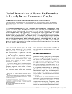 Genital Transmission of Human Papillomavirus in