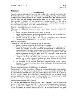 RCCU School Wellness Policy - Richland County Community Unit