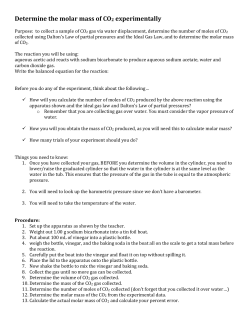 Determine the molar mass of CO2 experimentally