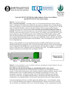 Coal Ash: Myth Versus Fact